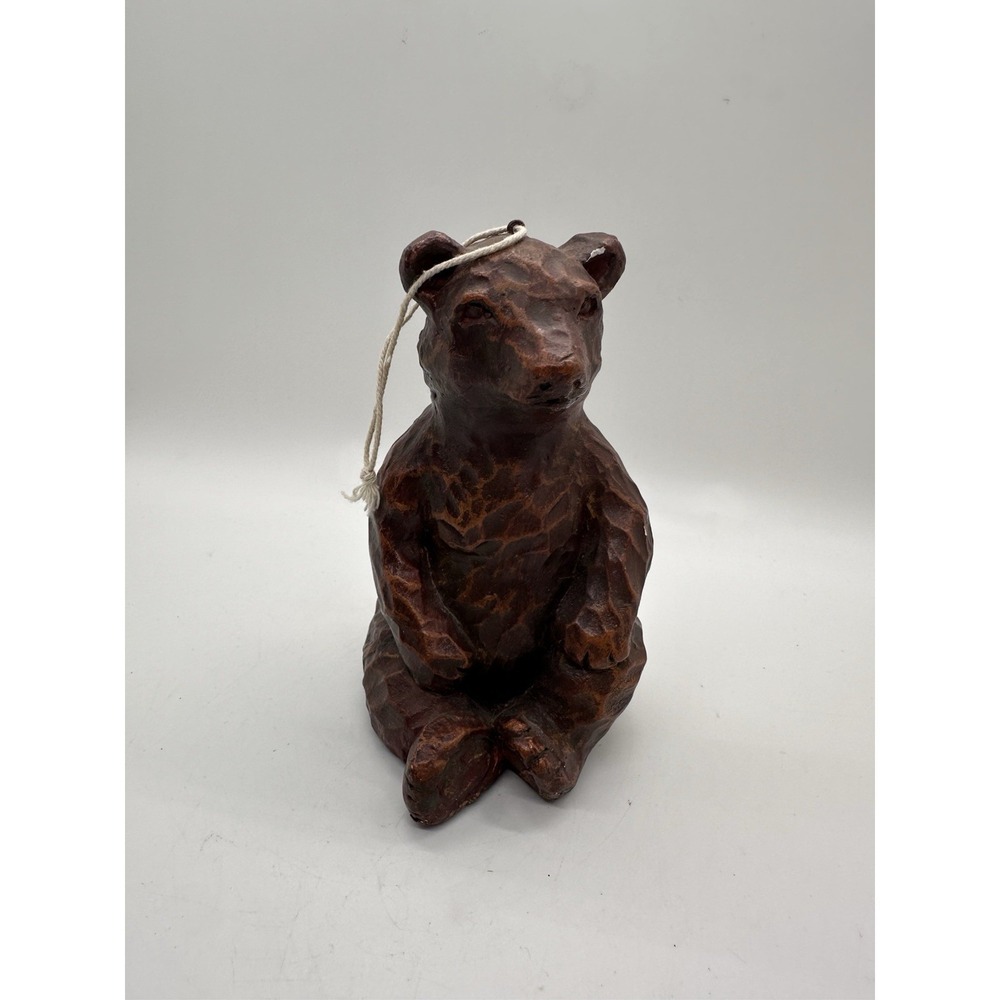 Rustic Bear Ornament Hand Carved‎ Style Cabin Lodge Decor Hanging 5"
